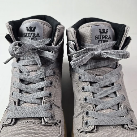 Supra Charcoal Canvas High-Top Sneakers - Picture 5 of 10
